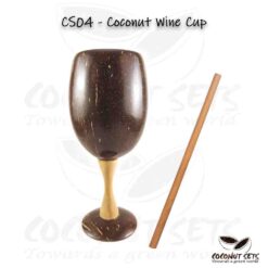 Natural Coconut Wine Cup with Straw