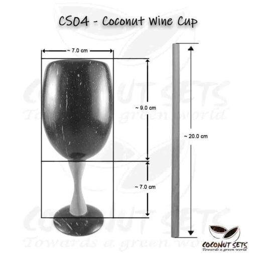 Natural Coconut Wine Cup Dimension