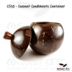 Coconut Condiments Container with Lid