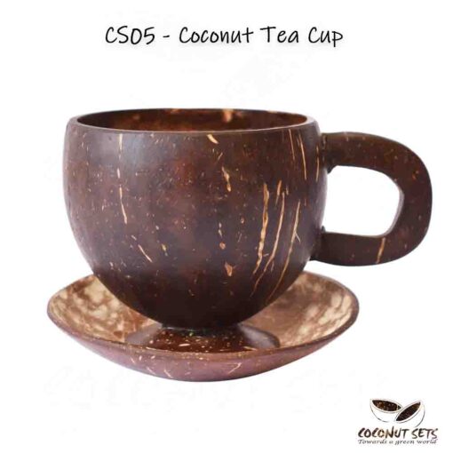 Coconut Shell Tea Cup with Saucer